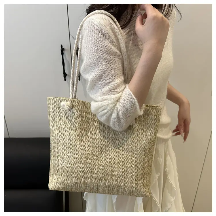 Women Straw Bag Set 2025 Casual Shoulder Tote — feature 21