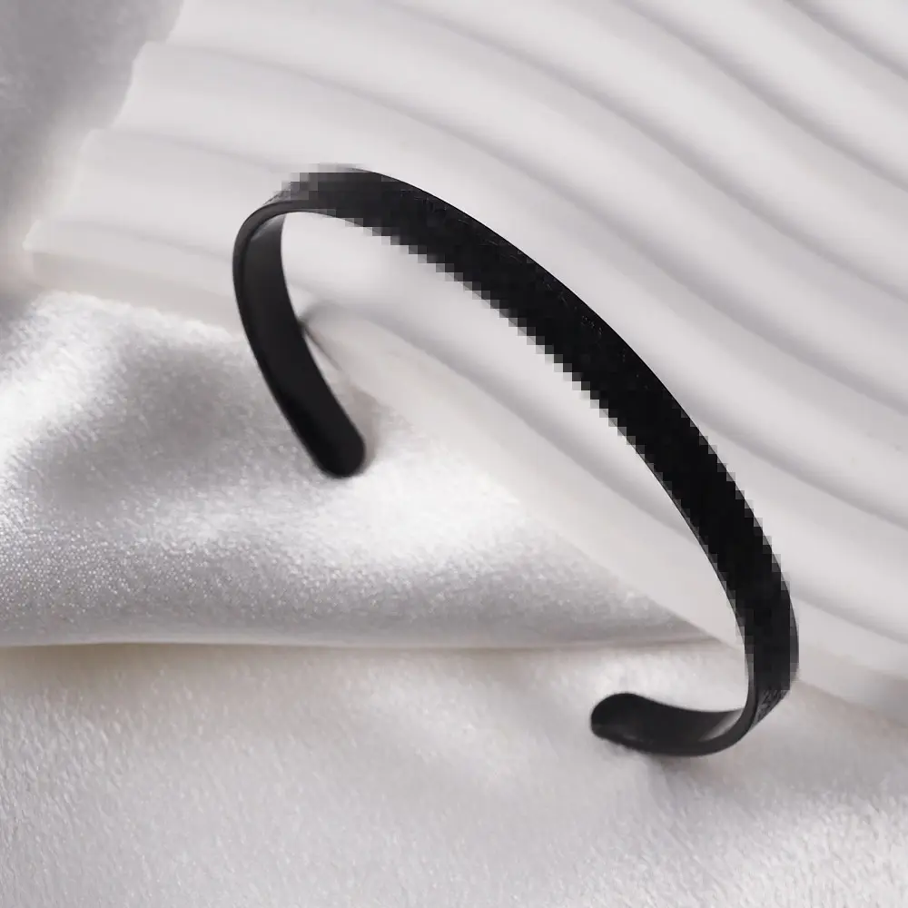 Cross-Border Ayatul Kursi C-Shaped Open Titanium Steel Women's Bracelet Arabic 6mm Stainless Steel Non-Fading Bracelet
