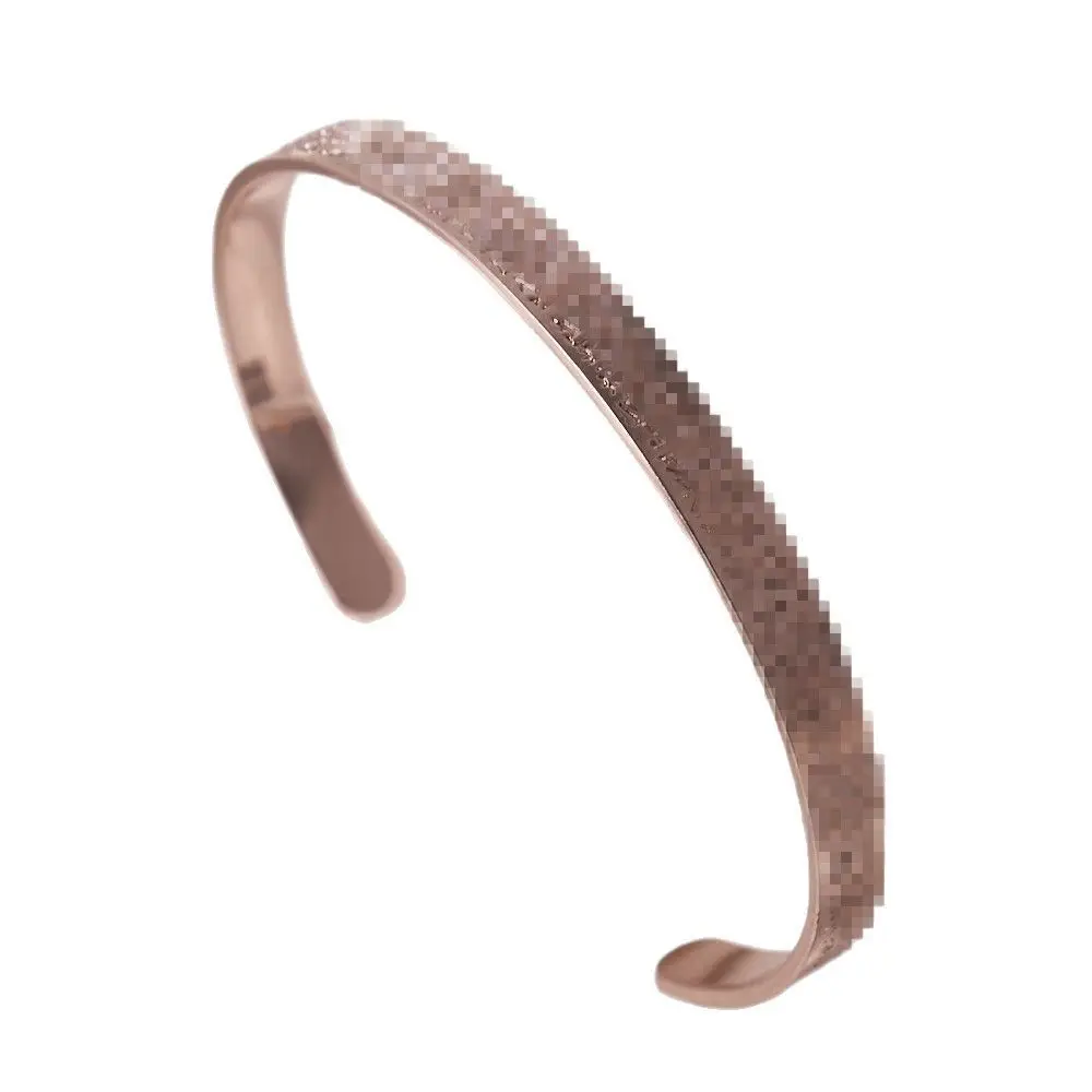 Cross-Border Ayatul Kursi C-Shaped Open Titanium Steel Women's Bracelet Arabic 6mm Stainless Steel Non-Fading Bracelet