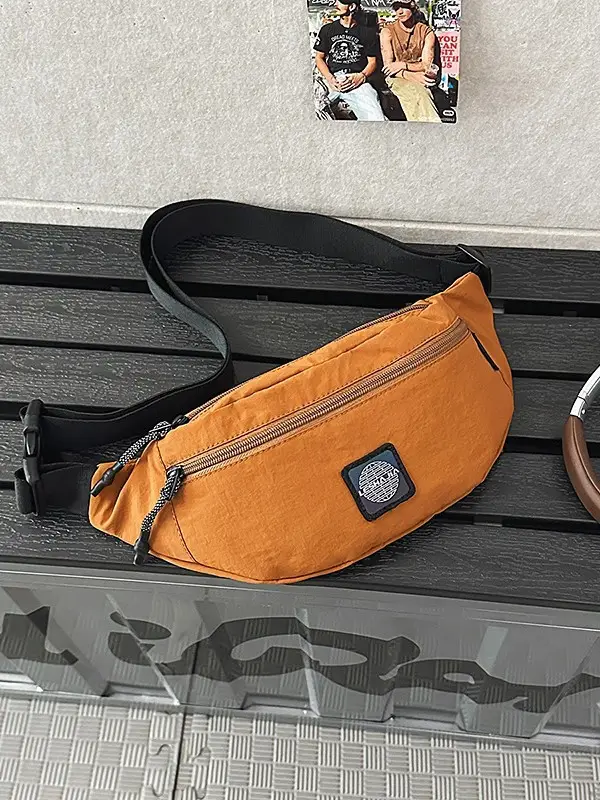 Orange Crossbody Fanny Bag for Men Women Casual Travel Mobile Bag - Image 8