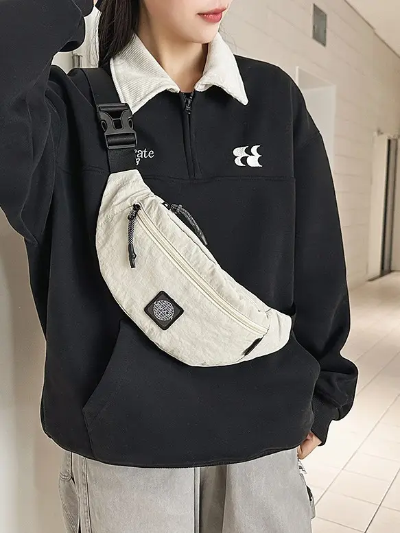 Orange Crossbody Fanny Bag for Men Women Casual Travel Mobile Bag - Image 9