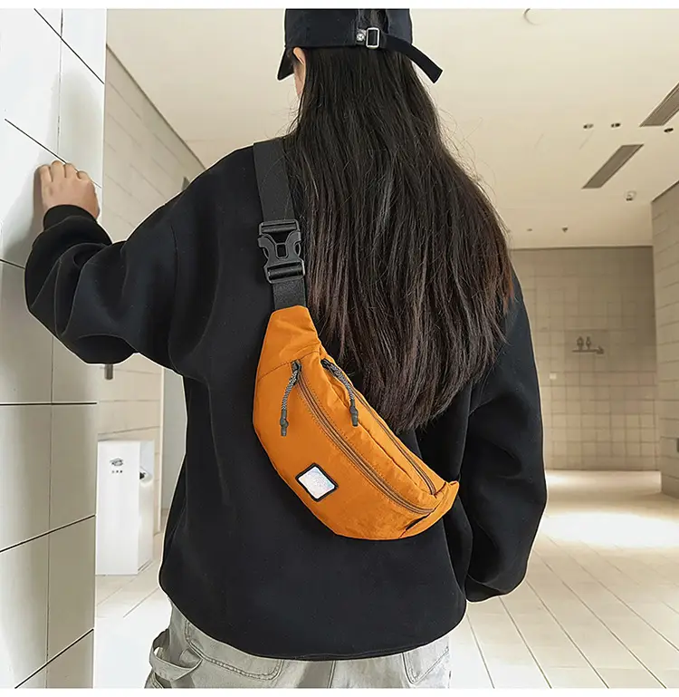 Orange Crossbody Fanny Bag for Men Women Casual Travel Mobile Bag — feature 22
