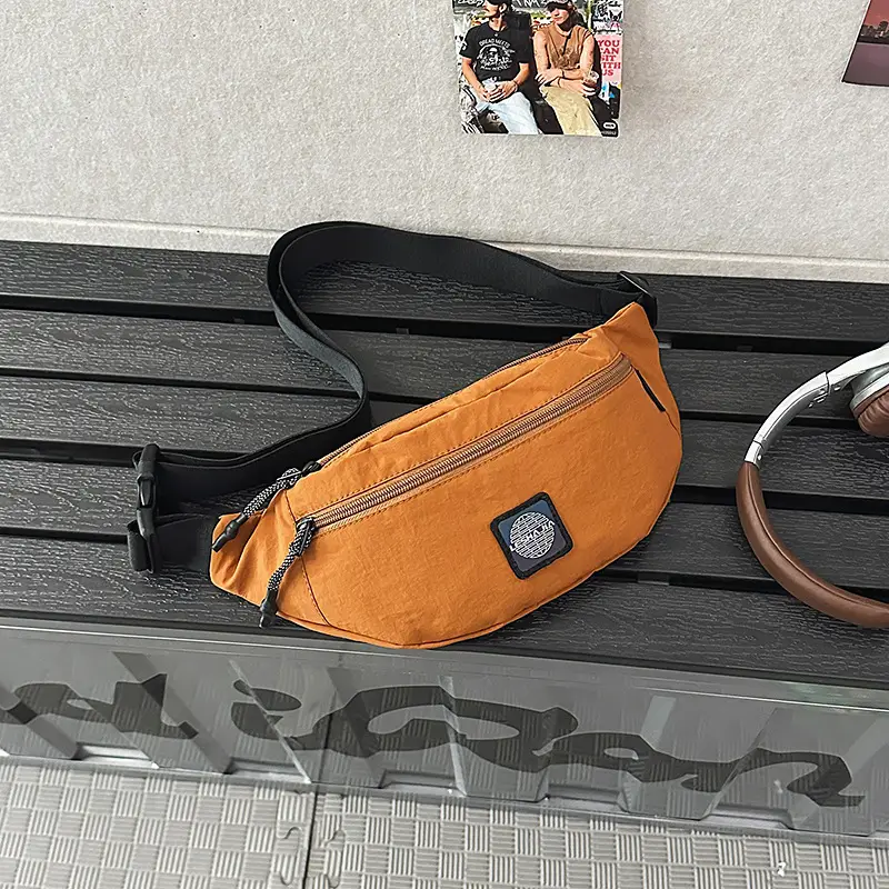 Orange Crossbody Fanny Bag for Men Women Casual Travel Mobile Bag - Image 6