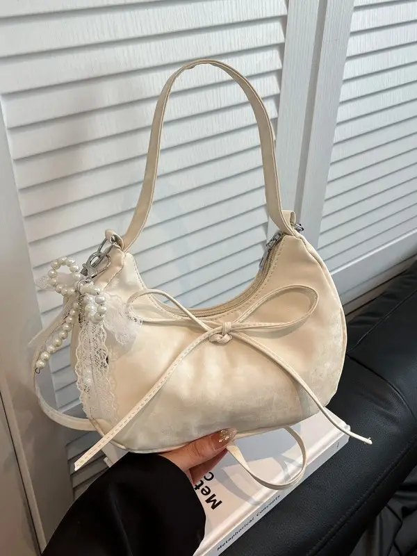 Women's Pink Bow Shoulder Crossbody Bag 2025 New Trendy - Image 6