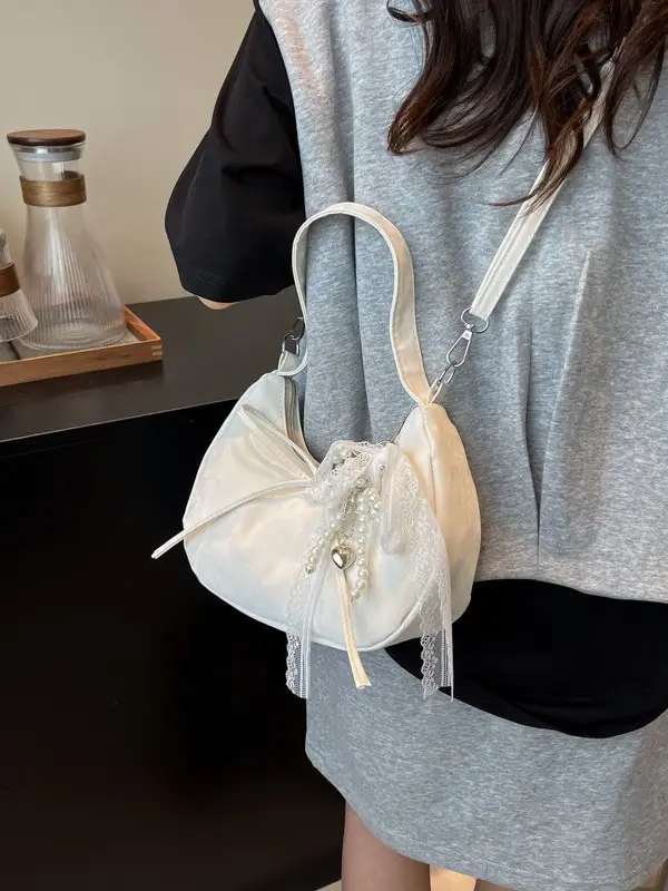 Women's Pink Bow Shoulder Crossbody Bag 2025 New Trendy - Image 7
