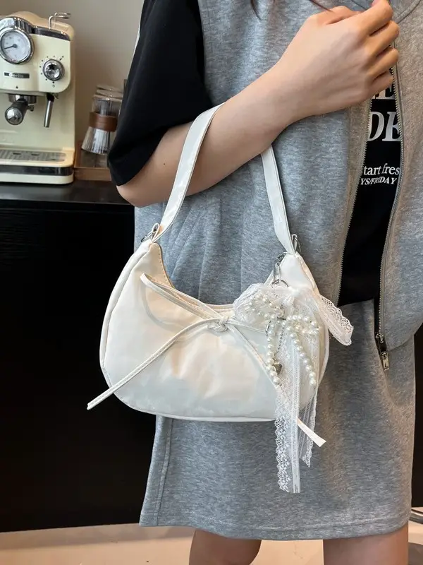 Women's Pink Bow Shoulder Crossbody Bag 2025 New Trendy - Image 8