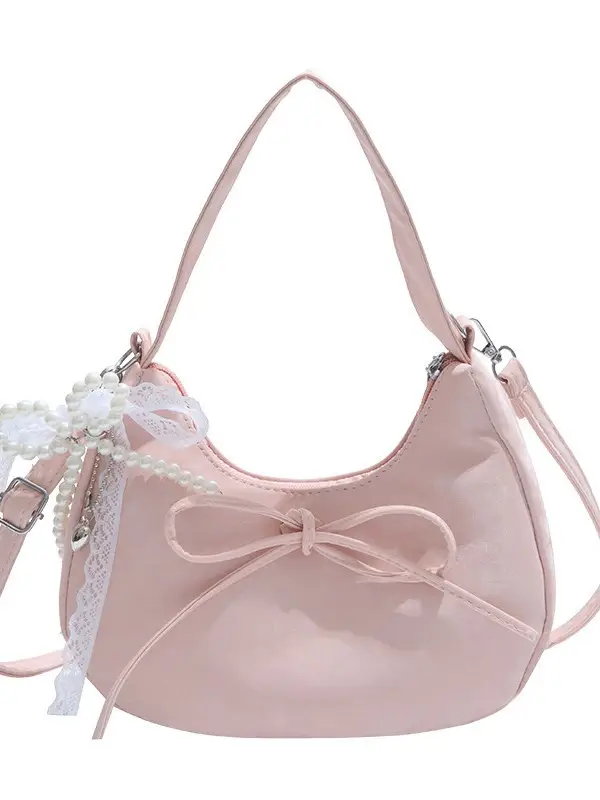 Women's Pink Bow Shoulder Crossbody Bag 2025 New Trendy - Image 10
