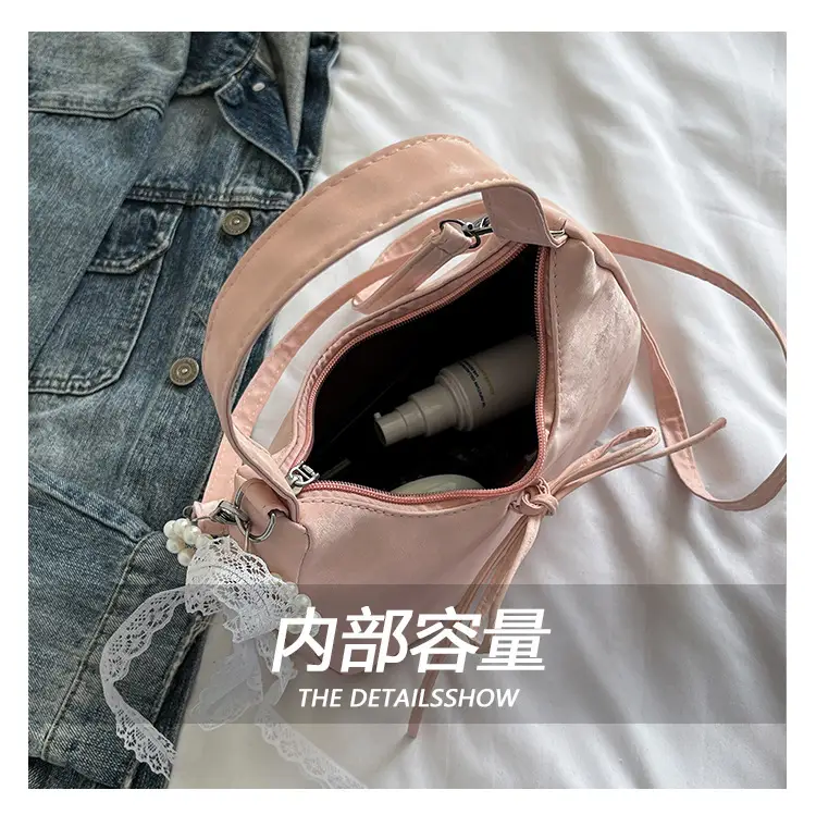 Women's Pink Bow Shoulder Crossbody Bag 2025 New Trendy — feature 5