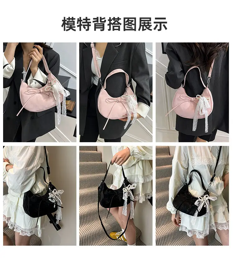 Women's Pink Bow Shoulder Crossbody Bag 2025 New Trendy — feature 6