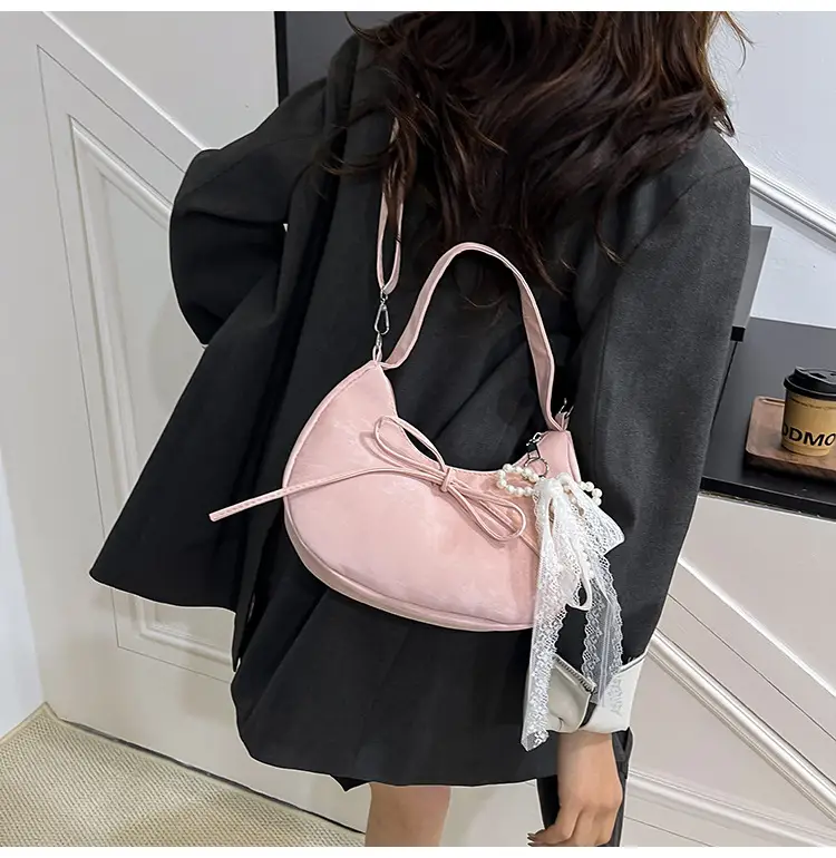 Women's Pink Bow Shoulder Crossbody Bag 2025 New Trendy — feature 7