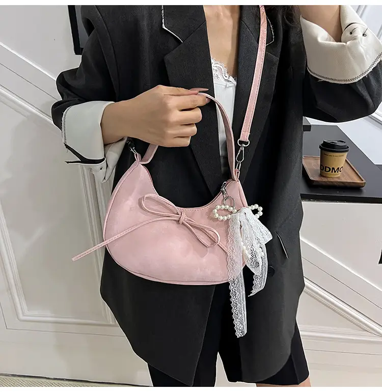 Women's Pink Bow Shoulder Crossbody Bag 2025 New Trendy — feature 8