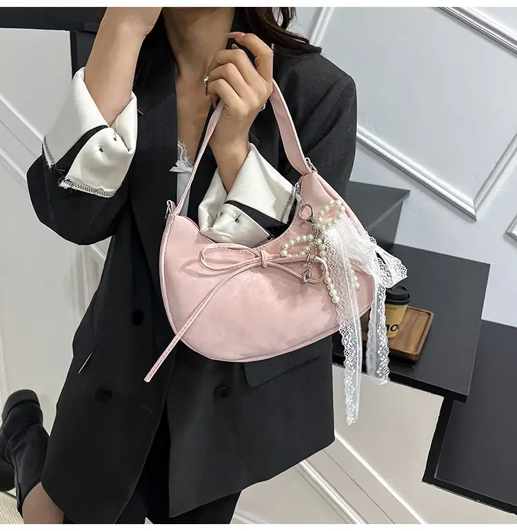 Women's Pink Bow Shoulder Crossbody Bag 2025 New Trendy — feature 9