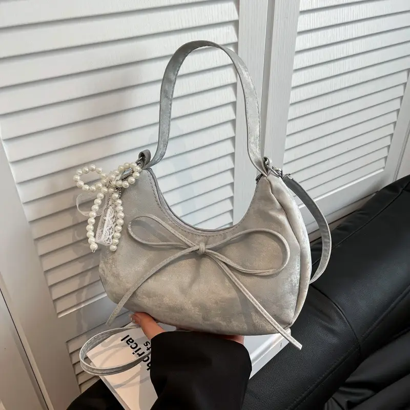 Women's Pink Bow Shoulder Crossbody Bag 2025 New Trendy - Image 4