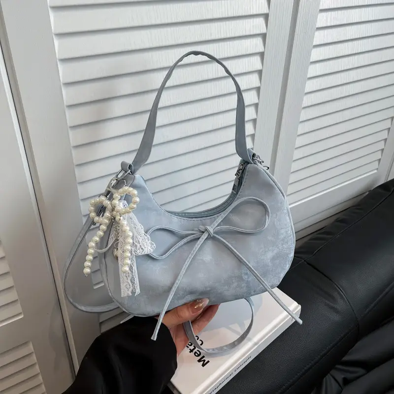 Women's Pink Bow Shoulder Crossbody Bag 2025 New Trendy - Image 5