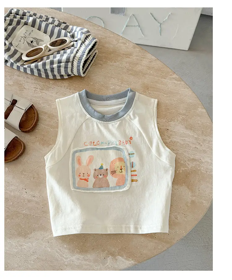 Baby Vest Sleeveless T-Shirt Cartoon Print Boys Summer Wear — feature 11