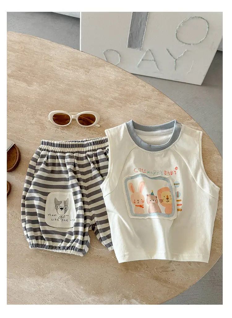 Baby Vest Sleeveless T-Shirt Cartoon Print Boys Summer Wear — feature 13