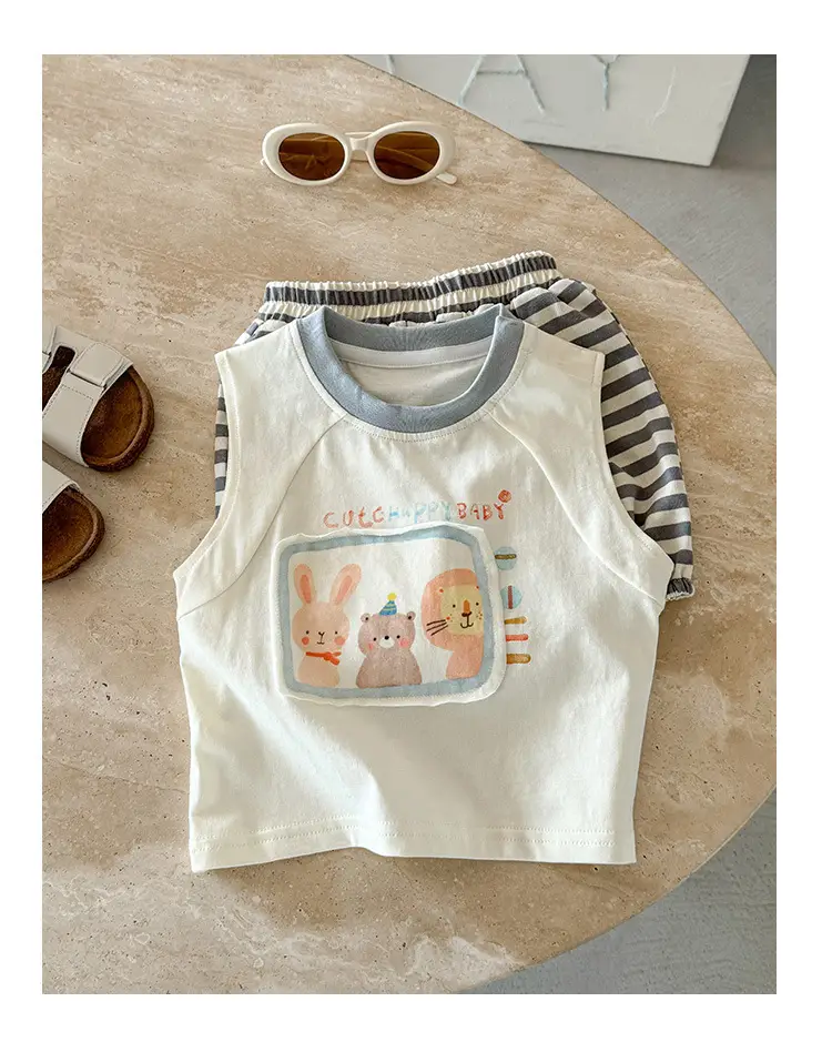 Baby Vest Sleeveless T-Shirt Cartoon Print Boys Summer Wear — feature 15