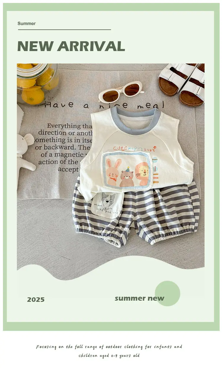 Baby Vest Sleeveless T-Shirt Cartoon Print Boys Summer Wear — feature 5