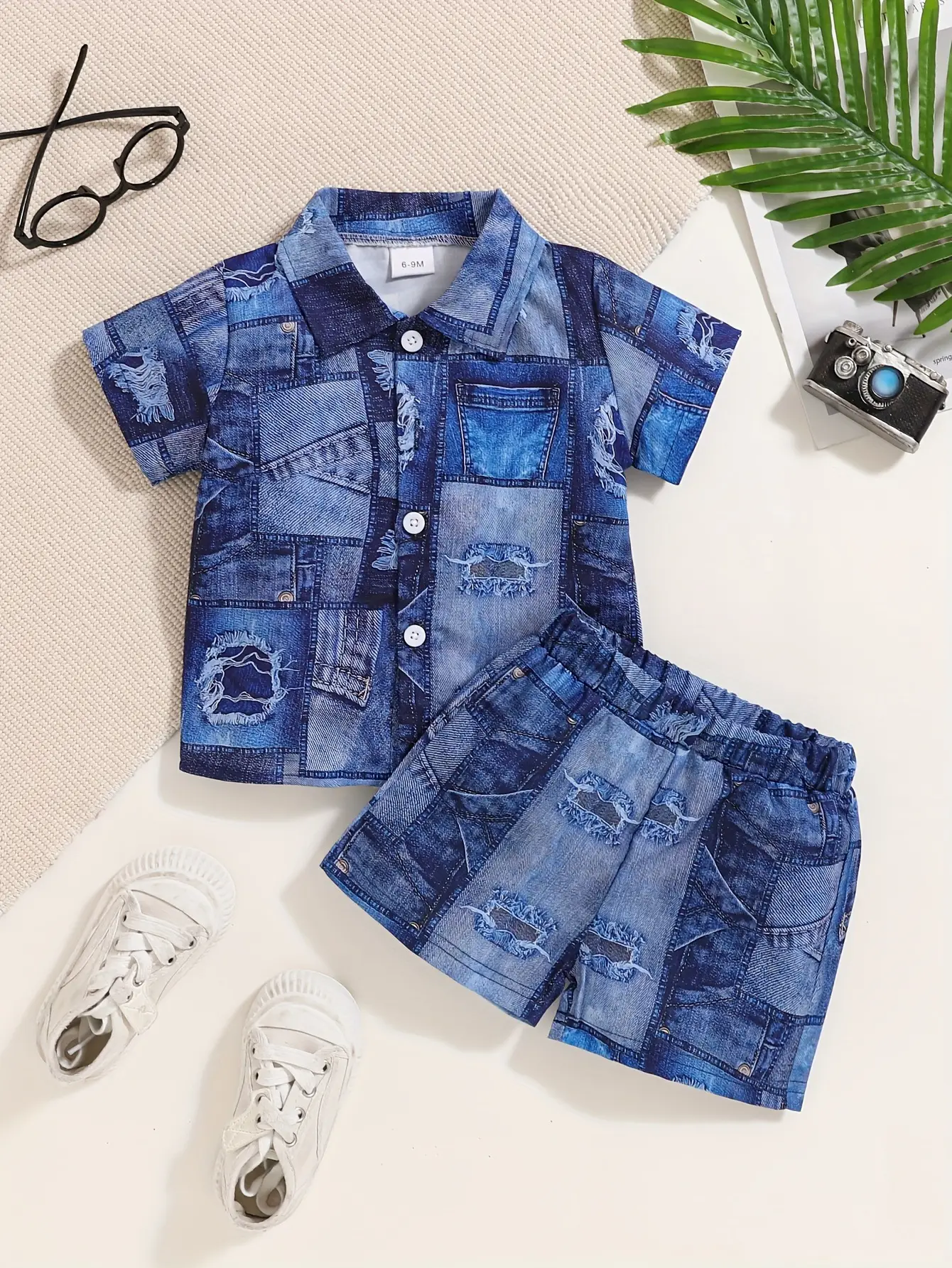 Baby Printed Tropical Shirt & Shorts Set for Boys - Image 4