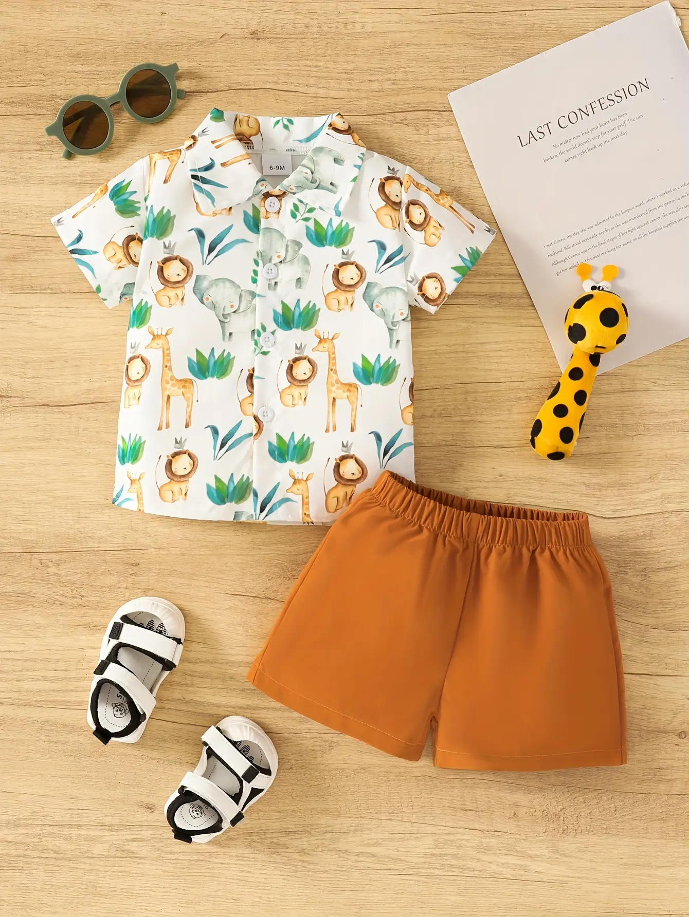 Baby Printed Tropical Shirt & Shorts Set for Boys - Image 3