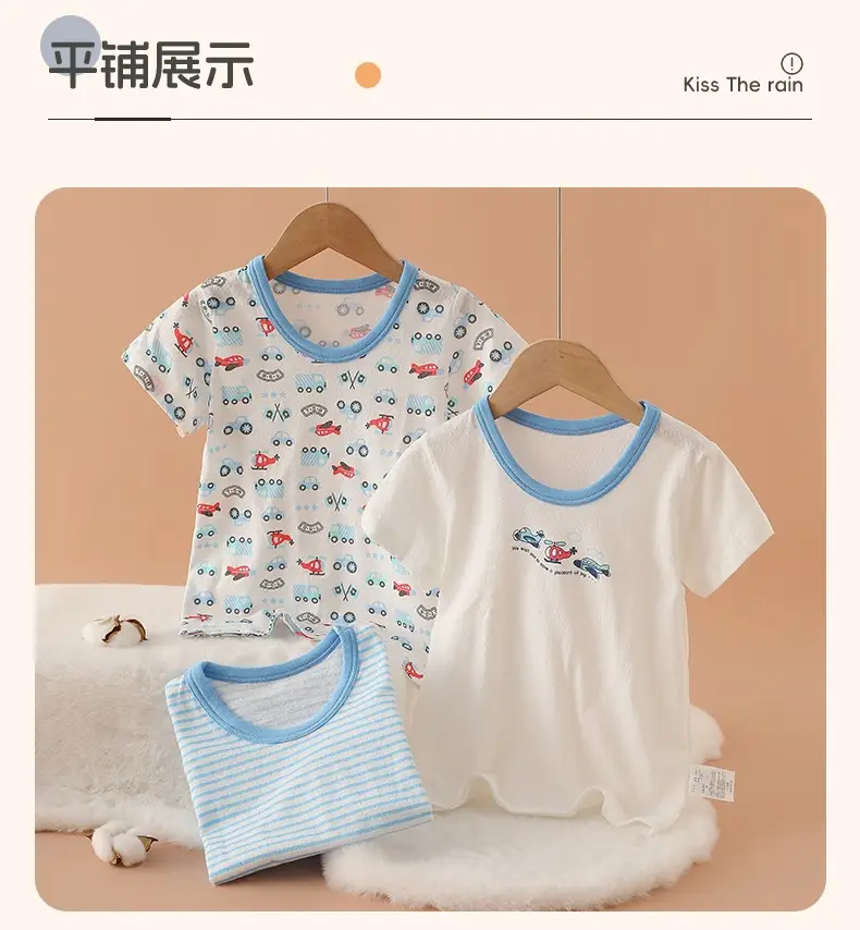 Baby T-Shirt Boys Short Sleeve Cotton Red Car Print — feature 13