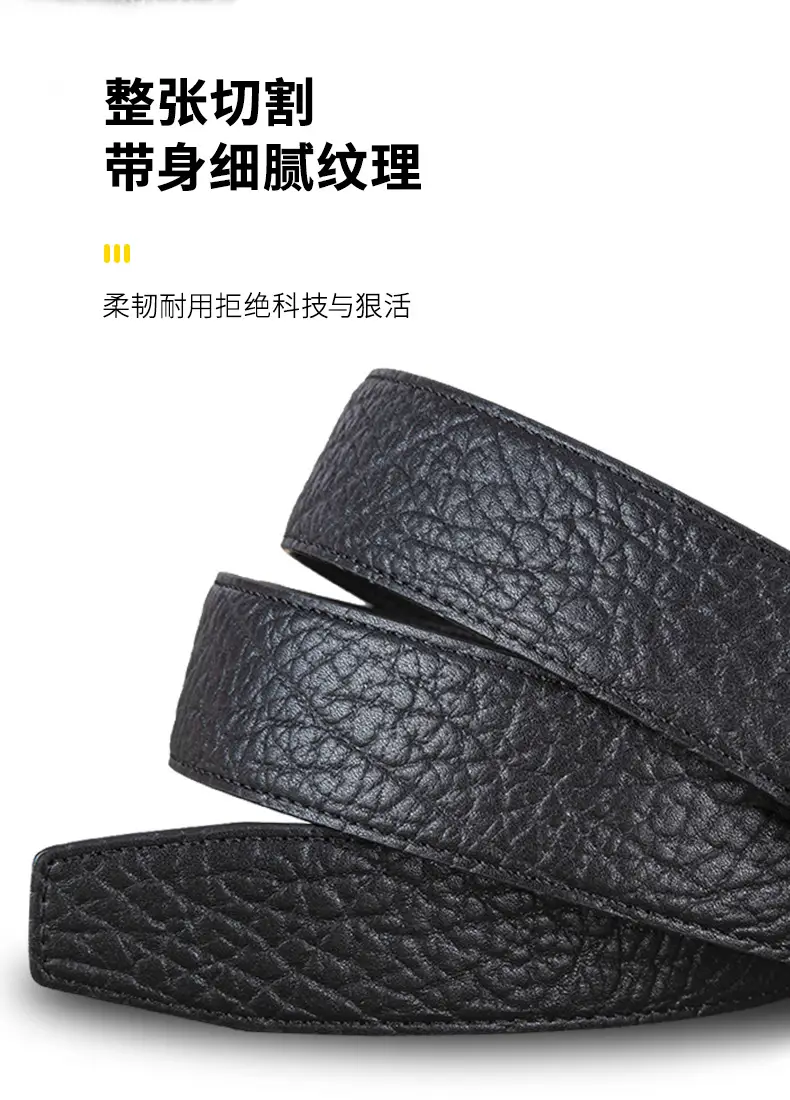 Men's Black Leather Belt with Silver Buckle — feature 6