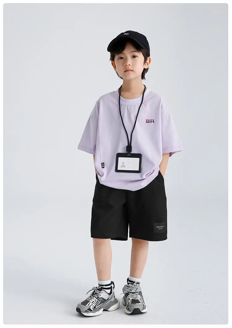 Haima Boys Pure Cotton Summer T-Shirt Clear Light Green — feature 14