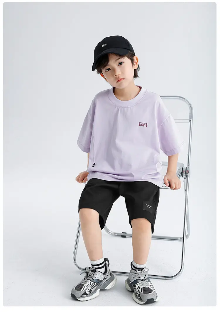 Haima Boys Pure Cotton Summer T-Shirt Clear Light Green — feature 16