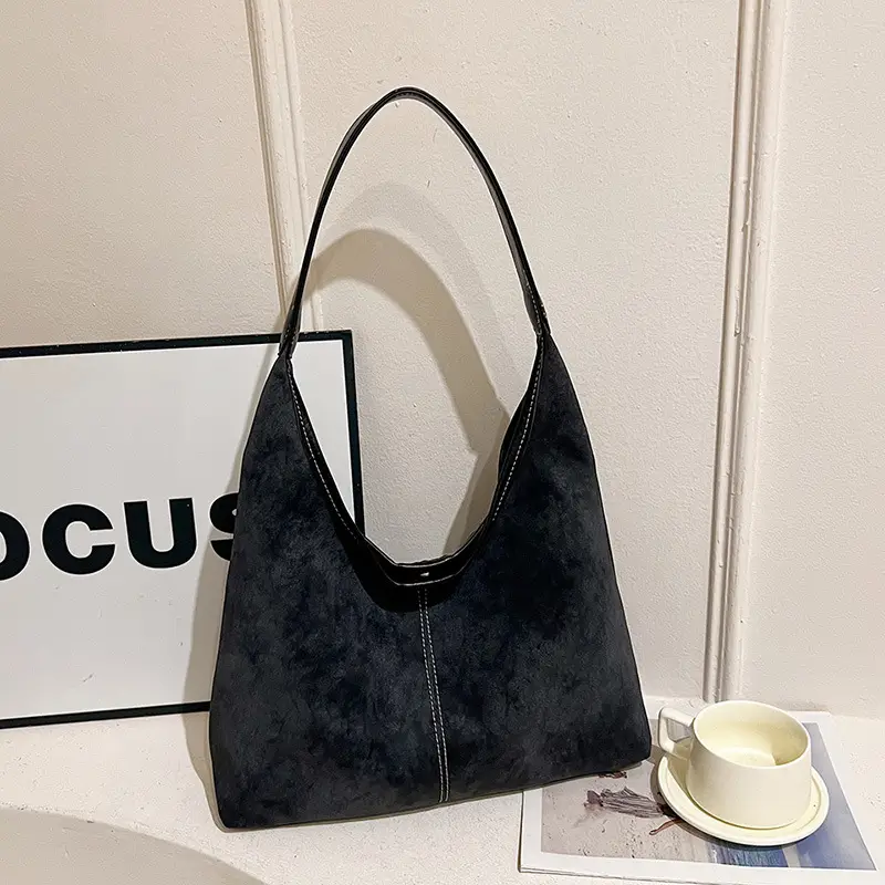 Women's Brown Suede Shoulder Bag Large Capacity