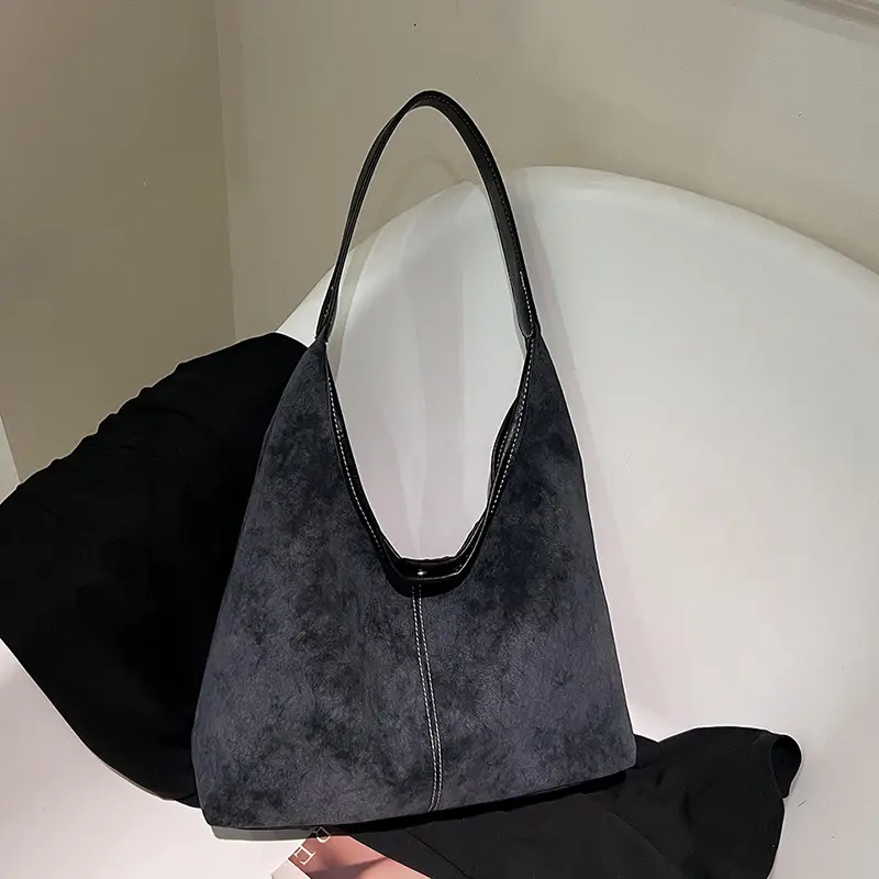 Women's Brown Suede Shoulder Bag Large Capacity