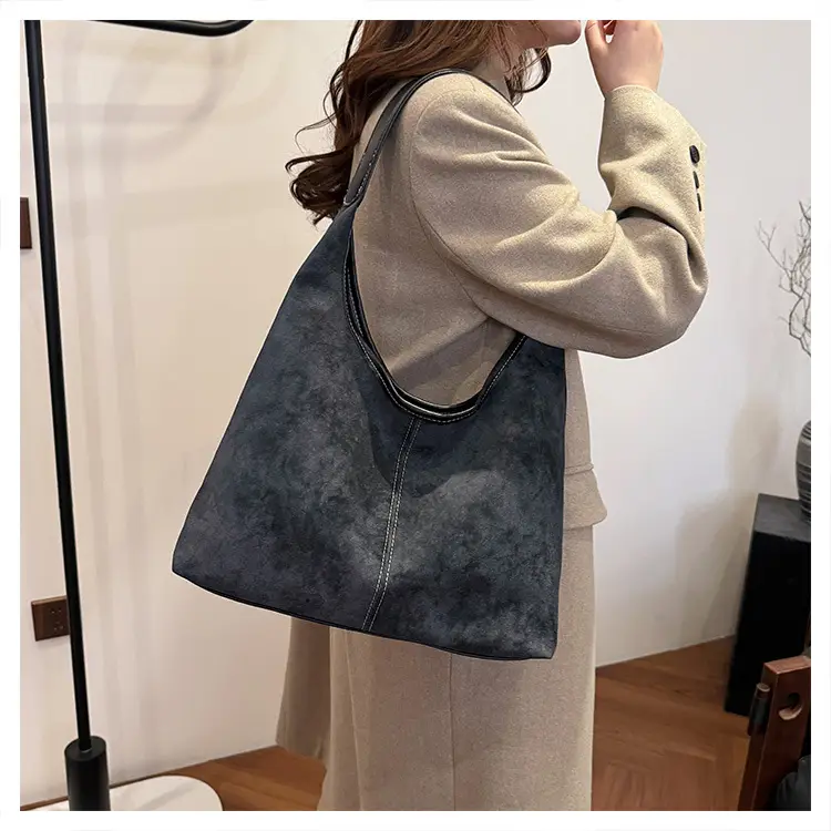 Women's Brown Suede Shoulder Bag Large Capacity — feature 16