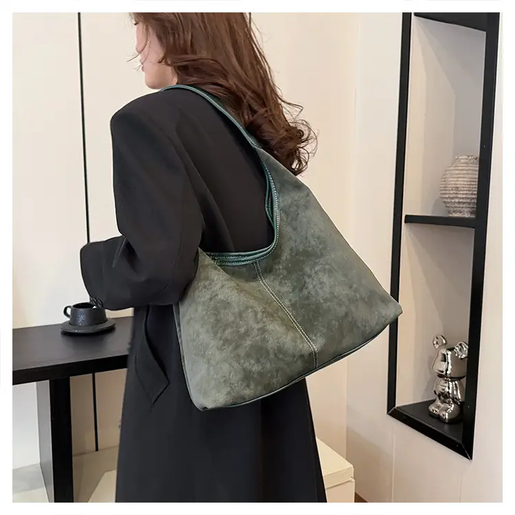 Women's Brown Suede Shoulder Bag Large Capacity — feature 19