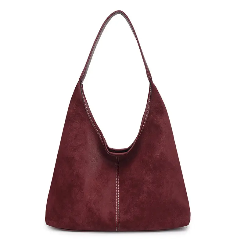 Women's Brown Suede Shoulder Bag Large Capacity