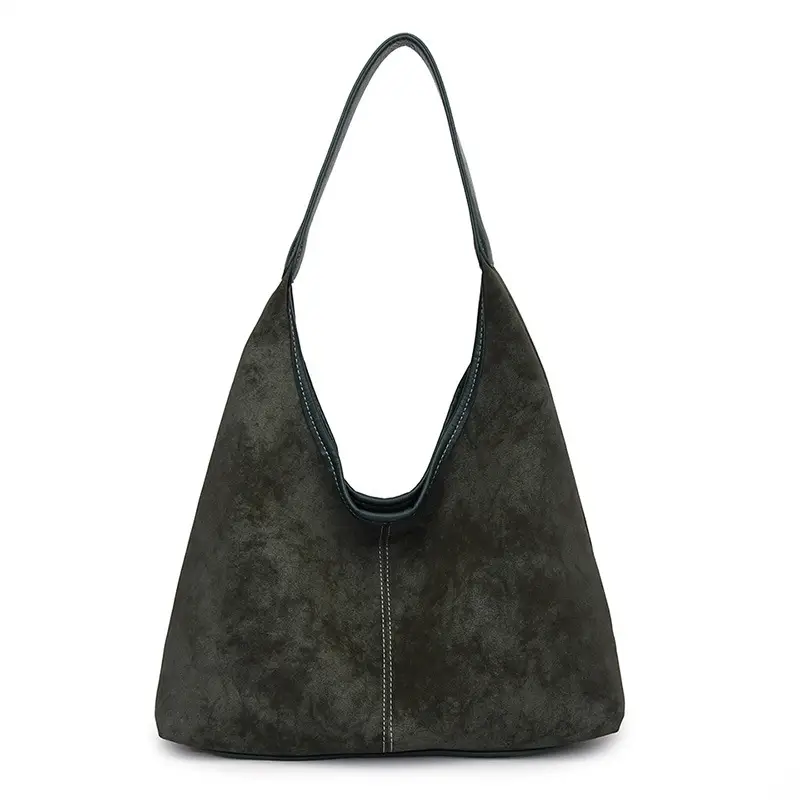 Women's Brown Suede Shoulder Bag Large Capacity