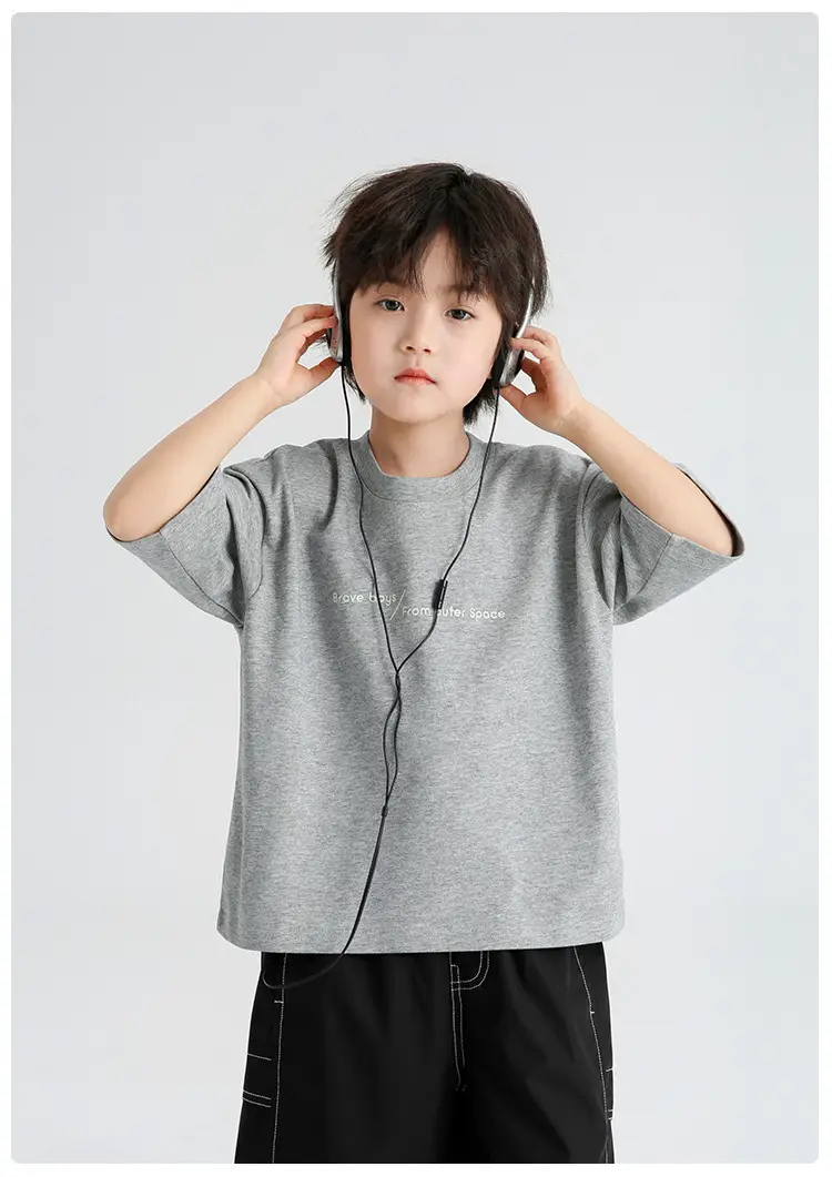 Kids Summer T-Shirt Short Sleeve Purple White — feature 10
