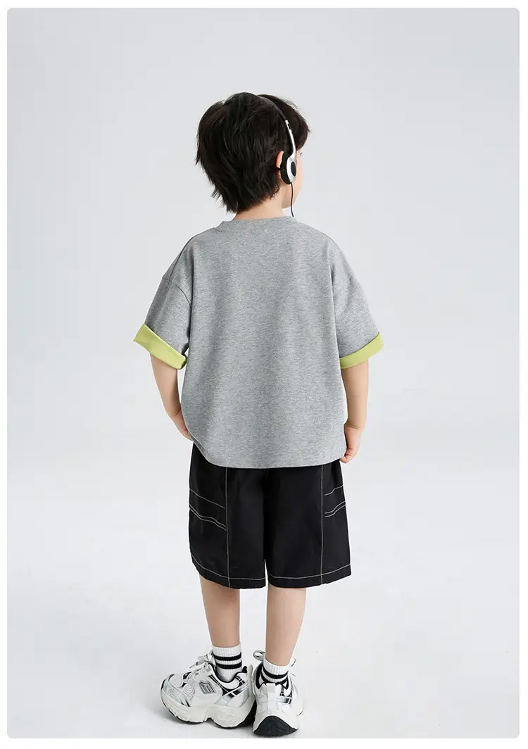 Kids Summer T-Shirt Short Sleeve Purple White — feature 11