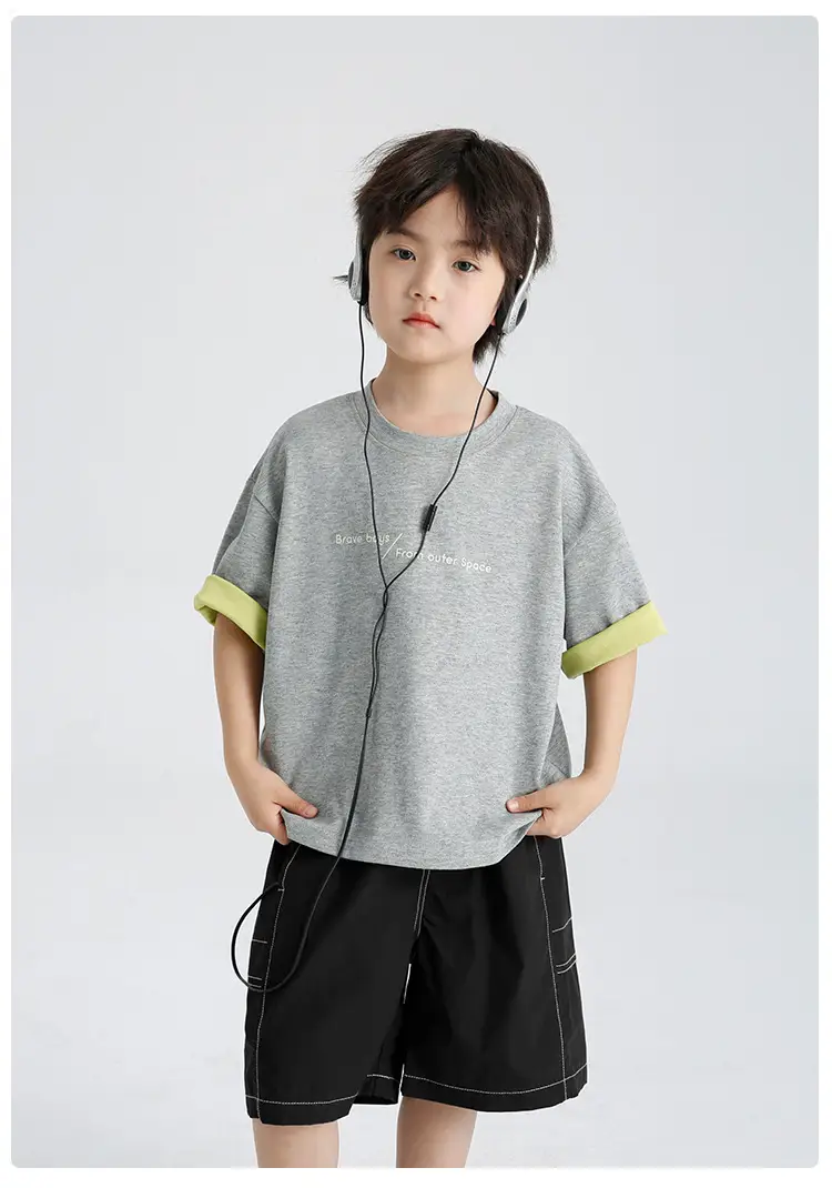 Kids Summer T-Shirt Short Sleeve Purple White — feature 13