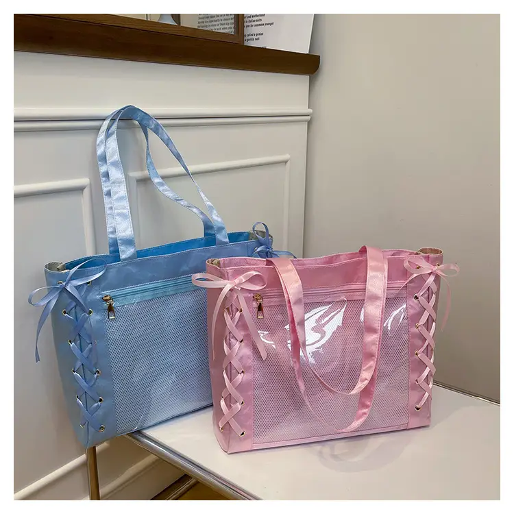 Pink Bow Tie Shoulder Tote Bag Large Capacity Daily Commute — feature 31