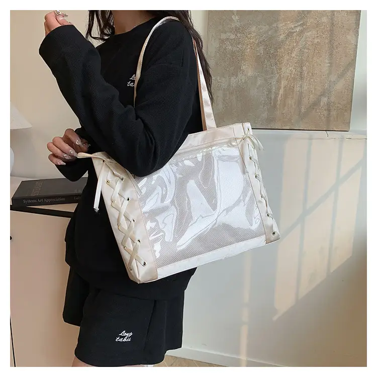 Pink Bow Tie Shoulder Tote Bag Large Capacity Daily Commute — feature 9
