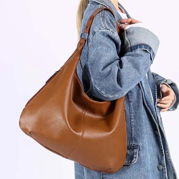 Large Capacity Leather Tote Bag for Women European American Retro Design