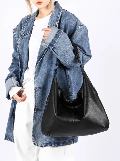 Large Capacity Leather Tote Bag for Women European American Retro Design — feature 23
