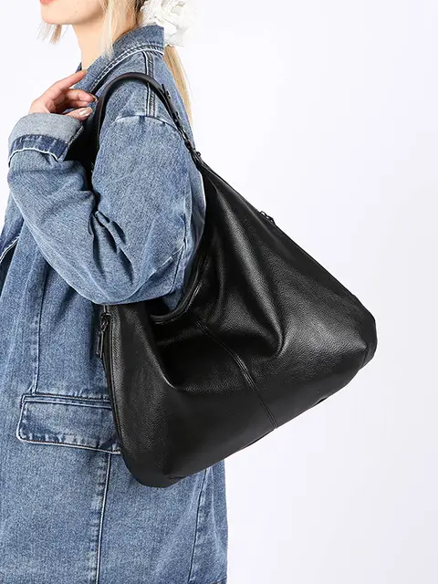 Large Capacity Leather Tote Bag for Women European American Retro Design — feature 24