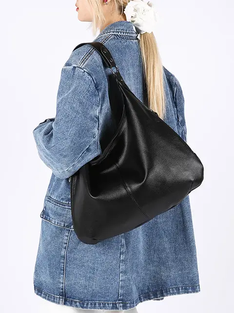 Large Capacity Leather Tote Bag for Women European American Retro Design — feature 25