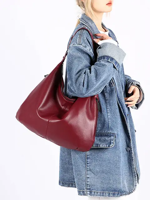 Large Capacity Leather Tote Bag for Women European American Retro Design — feature 30