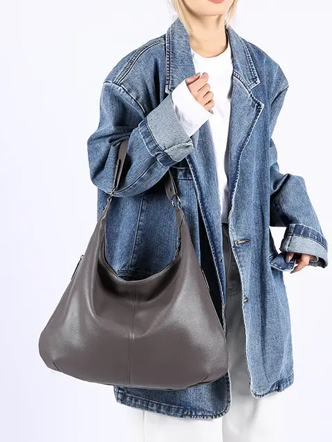 Large Capacity Leather Tote Bag for Women European American Retro Design — feature 33