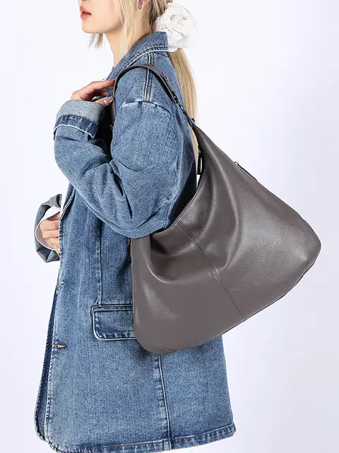 Large Capacity Leather Tote Bag for Women European American Retro Design — feature 35