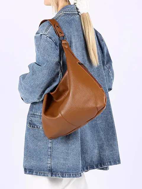 Large Capacity Leather Tote Bag for Women European American Retro Design — feature 38