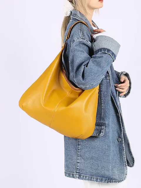 Large Capacity Leather Tote Bag for Women European American Retro Design — feature 48