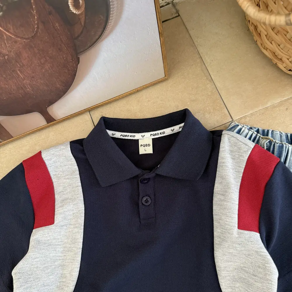 Boys Polo Shirt Navy Red Grey Medium Large Kids