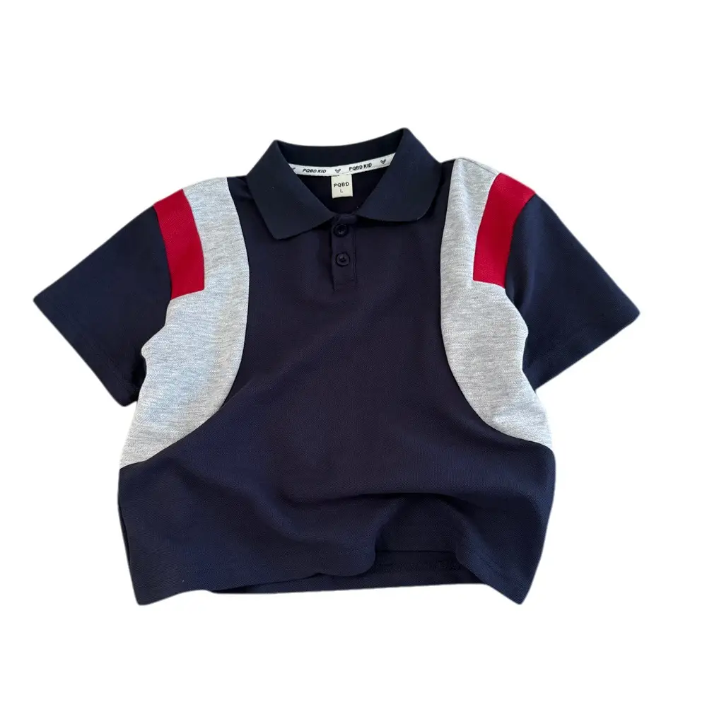 Boys Polo Shirt Navy Red Grey Medium Large Kids